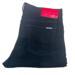 CALVIN KLEIN W38 xL32 Black Jeans with Red Stripe